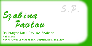 szabina pavlov business card